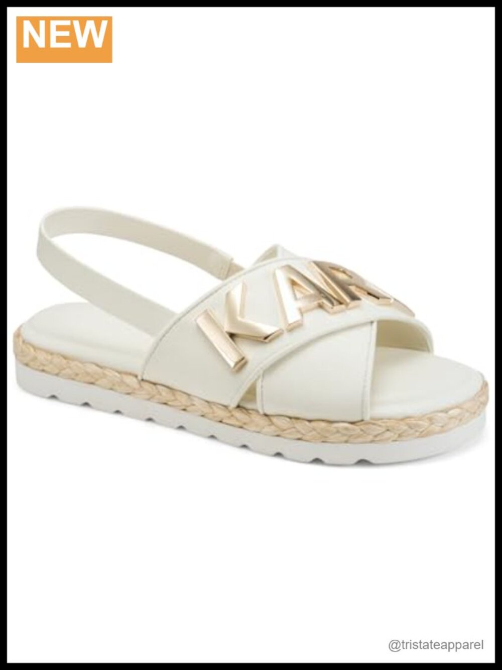 Slingback Espadrille Flat Sandal With Logo Letter Print Slip On